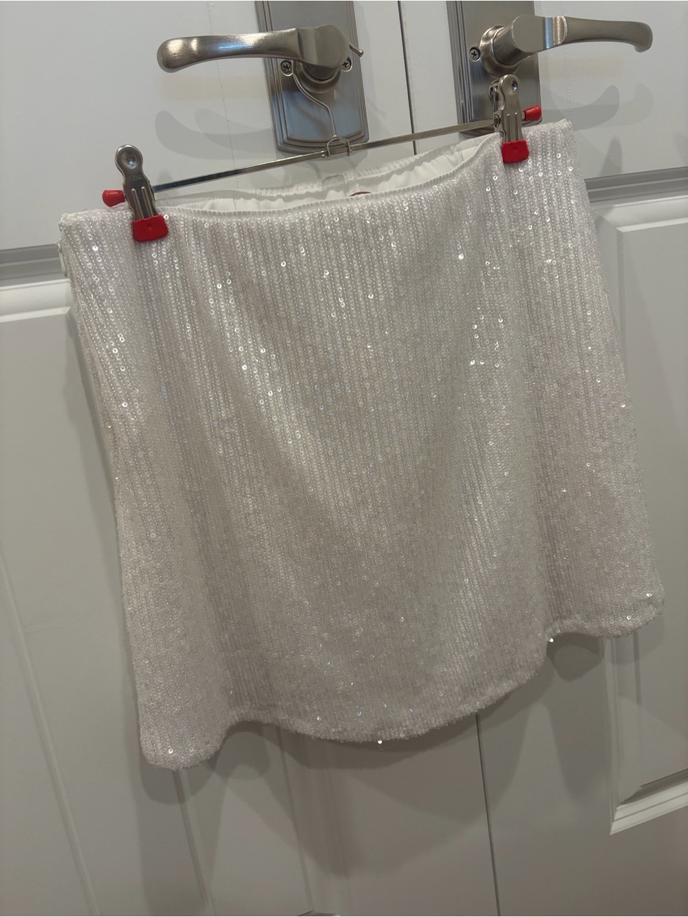 Show Me Your Mumu All Night Skort White Sparkle Sequin Size M